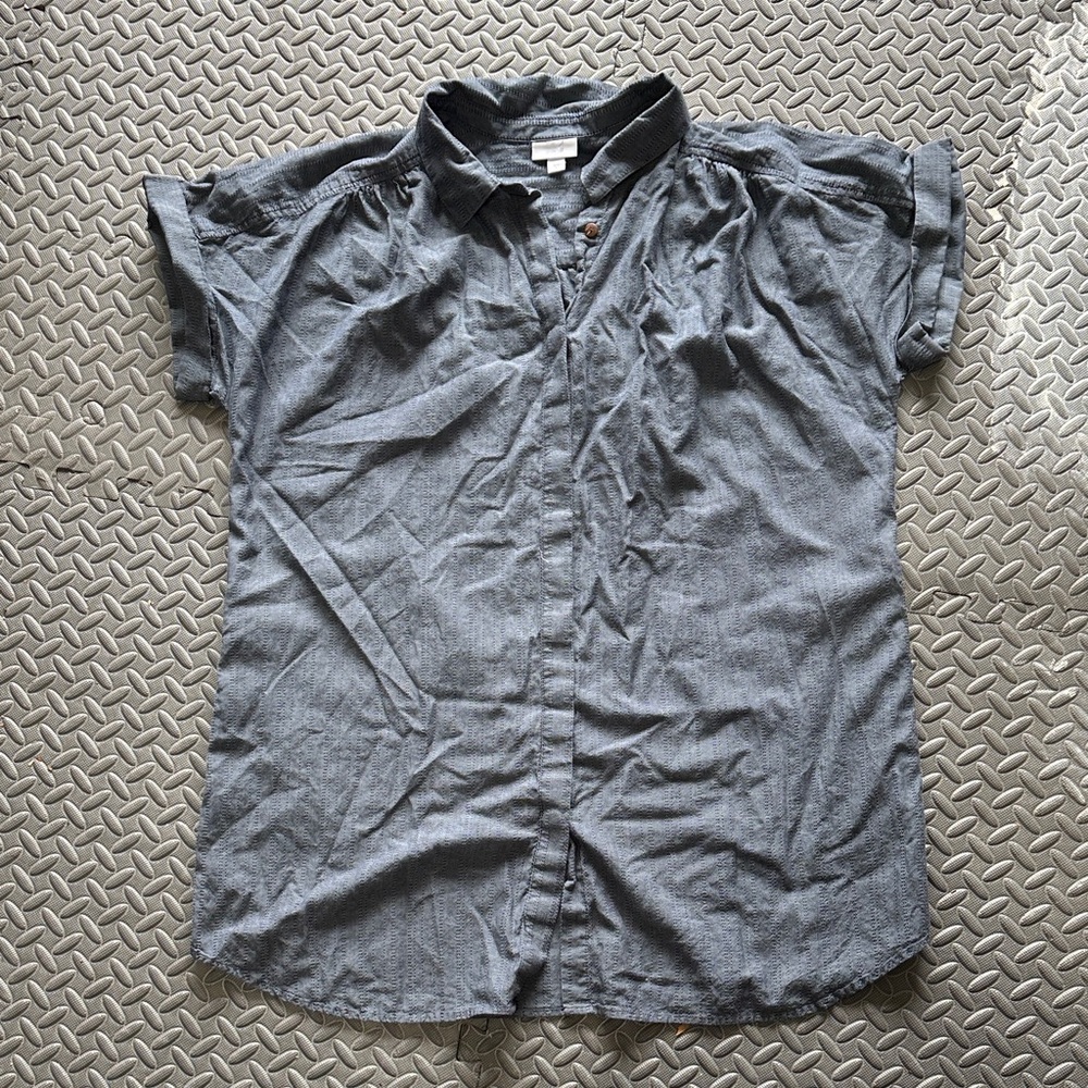 Pure Jill Short-Sleeve Button Tunic length shirt